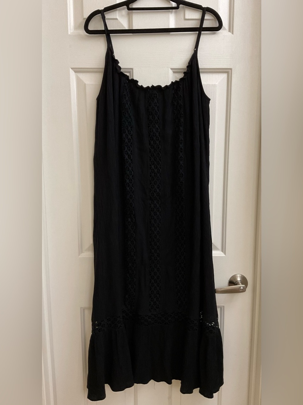 KAREN KANE Rayon Midi Dress with Crochet Details Size L